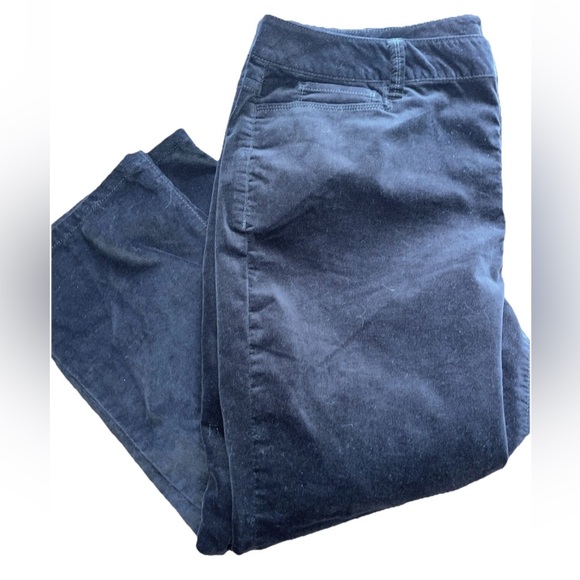 Talbots woman Heritage black velour cropped pants size 16W Y2K mid rise cotton - Picture 7 of 10